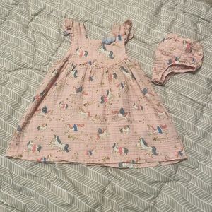 Adorable Unicorn Dress with Bloomers
